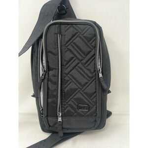 Lug Tailback Sling Bag Brushed Black Quilted RFID Crossbody Bag